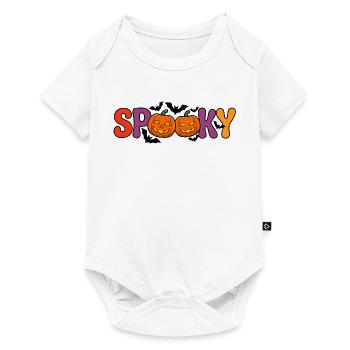 Spukige Kürbisbuchstaben - Baby Premium Kurzarmbody - Weiß - Vorne