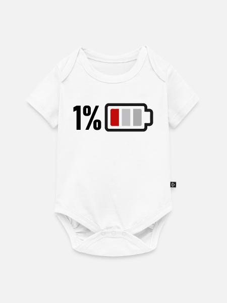 Leere Batterie - Baby Premium Kurzarmbody - Weiß