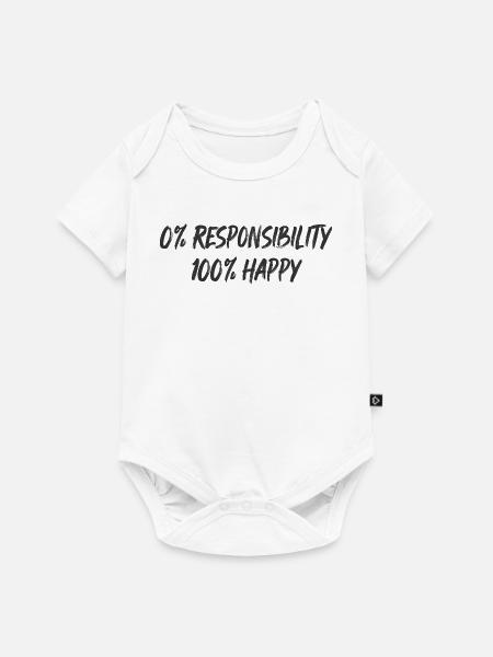 0% Verantwortung 100% Glück - Baby Premium Kurzarmbody - Weiß