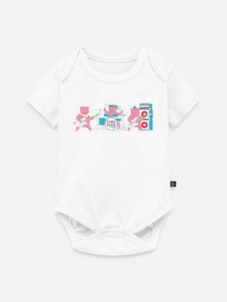 Rawk Pigs Drum Band - Baby Premium Kurzarmbody - Weiß