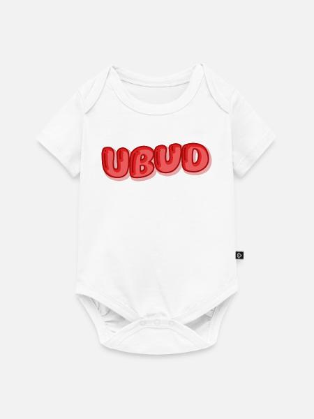 Ubud Bubble Schrift Design - Baby Premium Kurzarmbody - Weiß