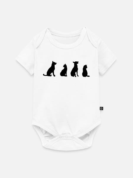 Katzen und Hunde - Baby Premium Kurzarmbody - Weiß