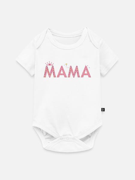 Mama mit Krone - Baby Premium Kurzarmbody - Weiß