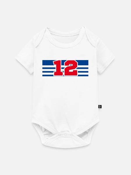 Nummer 12 Frankreich - Baby Premium Kurzarmbody - Weiß