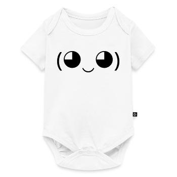 Émoticon kawaii Sourire (◕‿◕) Mignon - Body à manches courtes Premium Bébé - blanc - Devant