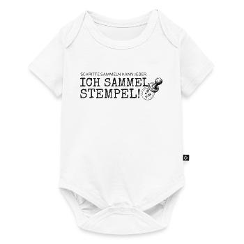 Schritte sammeln kann jeder – Ich sammel Stempel - Baby Premium Kurzarmbody - Weiß - Vorne