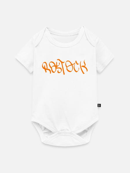 Rostock Graffiti Orange - Baby Premium Kurzarmbody - Weiß