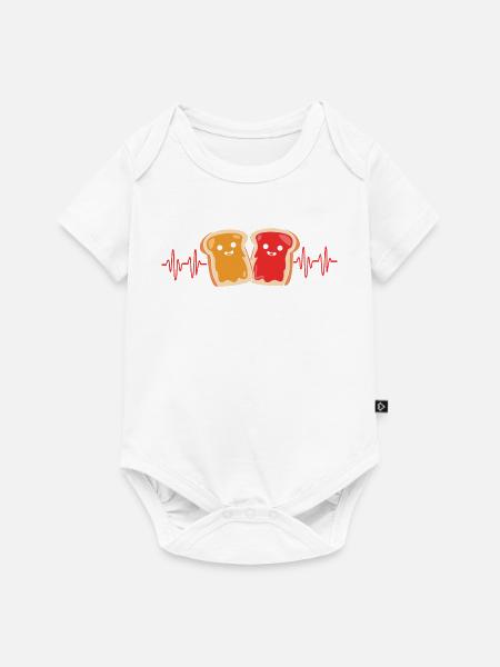 Erdnussbutter - Baby Premium Kurzarmbody - Weiß