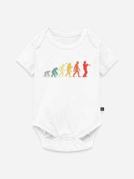 Trompeter Evolution Mit Trompete Für Jazzmusiker - Baby Premium Kurzarmbody - Weiß