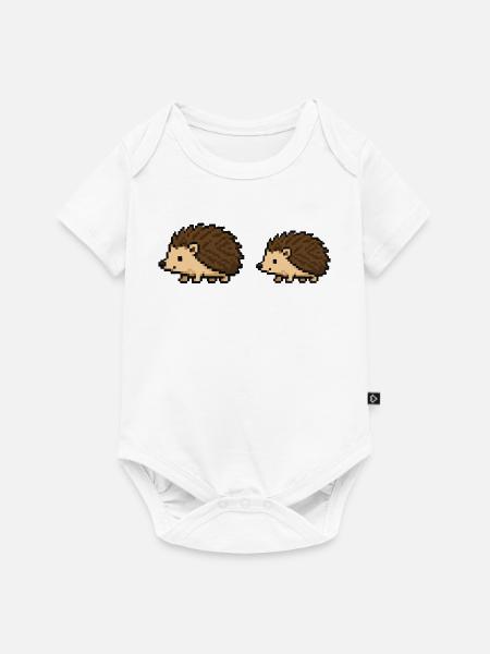 Pixeligel Duo - Baby Premium Kurzarmbody - Weiß