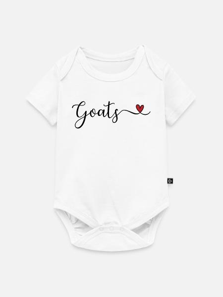 Ziegen mit Herz Schriftzug - Baby Premium Kurzarmbody - Weiß