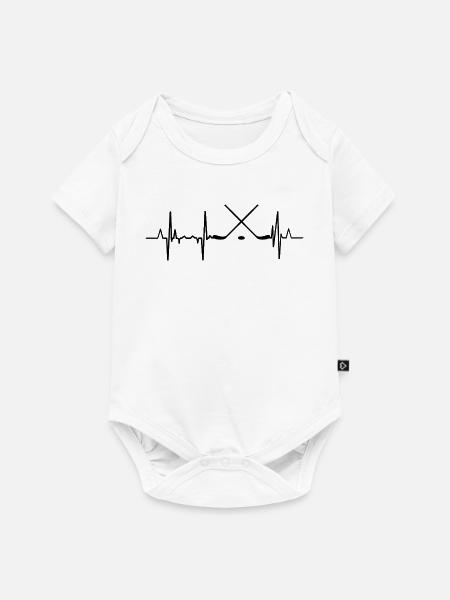 Herzschlag Eishockey - Baby Premium Kurzarmbody - Weiß
