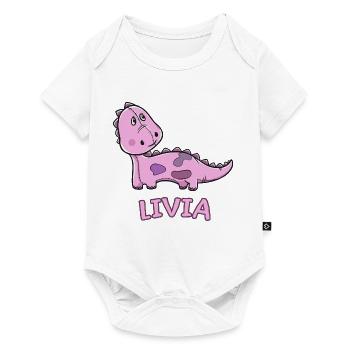 enfant drôle de dinosaure d'anniversaire cadeau Livia - Body à manches courtes Premium Bébé - blanc - Devant