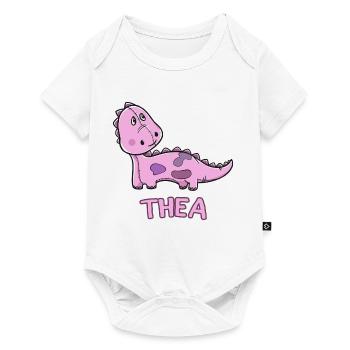 Dinosaurier lustig Kind Thea Geschenk Geburtstag K - Baby Premium Kurzarmbody - Weiß - Vorne