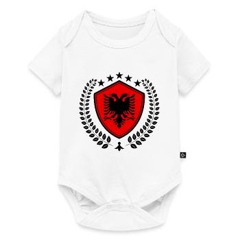 Albanien - Baby Premium Kurzarmbody - Weiß - Vorne