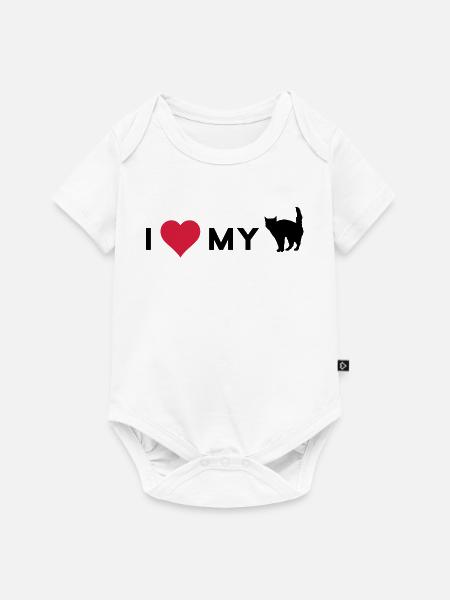 i love my cat - Body à manches courtes Premium Bébé - blanc