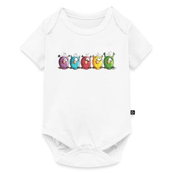 Funny Owls - Eule - Vogel - Baby Premium Kurzarmbody - Weiß - Vorne