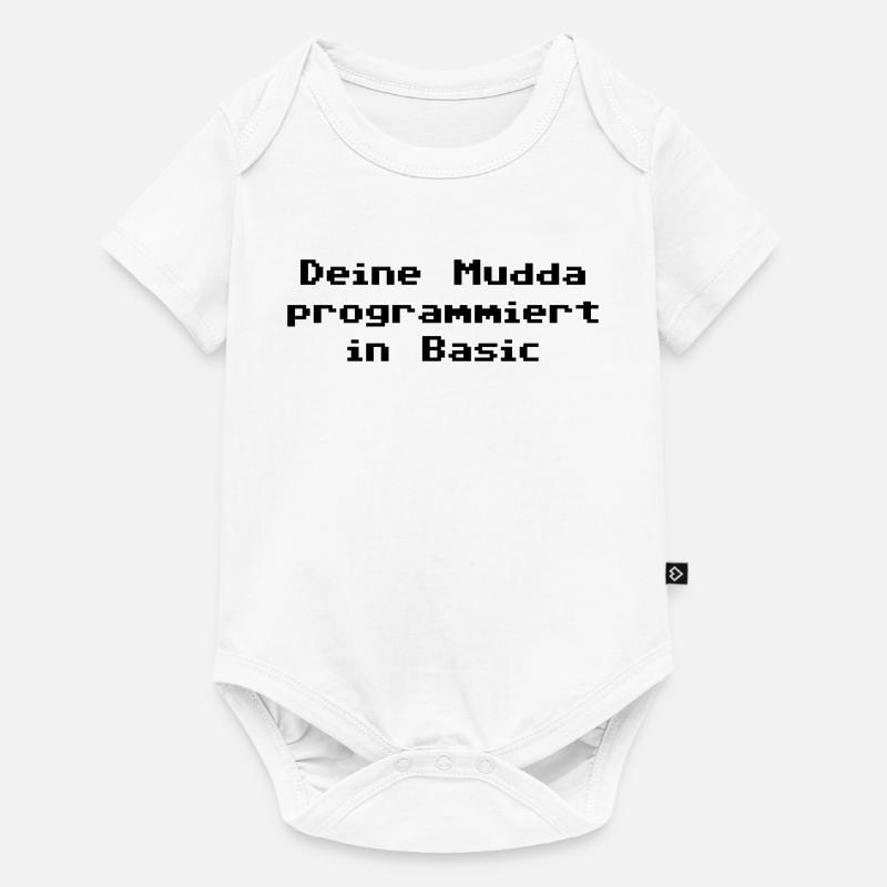 Deine Mudda programmiert in Basic - Baby Premium Kurzarmbody - Weiß