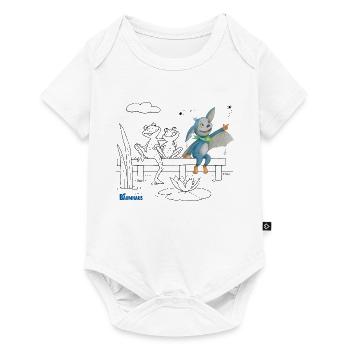 KiKA-Baumhaus mit Fidi Ausmalmotiv - Baby Premium Kurzarmbody - Weiß - Vorne