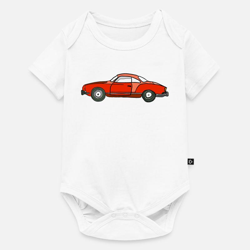 Roter Oldtimer Seitenansicht - Baby Premium Kurzarmbody - Weiß