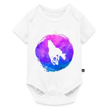 Horses Animal Watercolor Art - Baby Premium short-sleeve bodysuit - white - Front