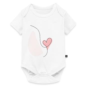 Coeur abstrait dessin au trait - Body à manches courtes Premium Bébé - blanc - Devant