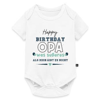 Happy Birthday Opa - Baby Premium Kurzarmbody - Weiß - Vorne