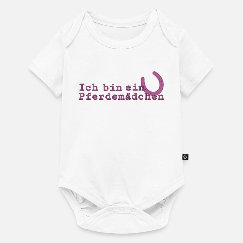 Ich bin ein Pferdemädchen - Baby Premium Kurzarmbody - Weiß