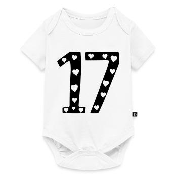 17 anniversaire avec coeur - Body à manches courtes Premium Bébé - blanc - Devant