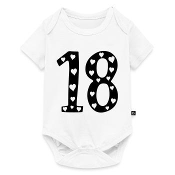 18e anniversaire avec cœur - Body à manches courtes Premium Bébé - blanc - Devant