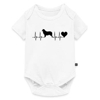 Australian Shepherd, Dog, Heart, Pulse, Animals, ECG - Baby Premium short-sleeve bodysuit - white - Front