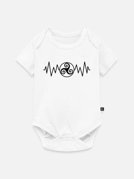 Triskel Herzfrequenz - Baby Premium Kurzarmbody - Weiß