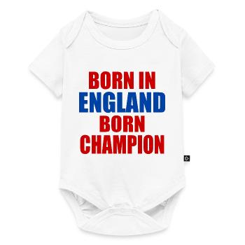 born in england born champion - angleterre - Body à manches courtes Premium Bébé - blanc - Devant