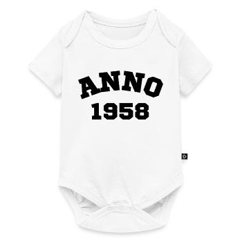 Anno 1958 Geburtstag Geburtsjahr - Baby Premium Kurzarmbody - Weiß - Vorne