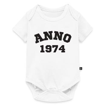 Anno 1974 Geburtstag Geburtsjahr - Baby Premium Kurzarmbody - Weiß - Vorne