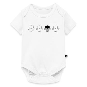 Quatre moutons d’affilée avec des moutons noirs - Body à manches courtes Premium Bébé - blanc - Devant