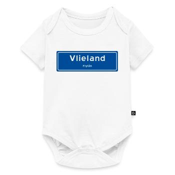 Panneau de nom de lieu Vlieland - Body à manches courtes Premium Bébé - blanc - Devant