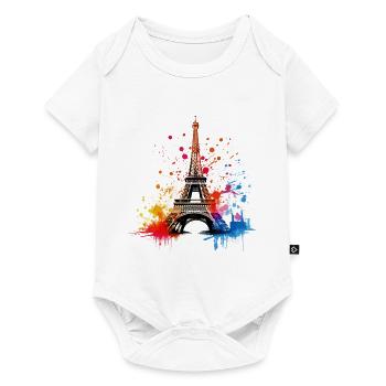 Paris, Eiffel Tower, France, City, Skyline, Art - Baby Premium short-sleeve bodysuit - white - Front
