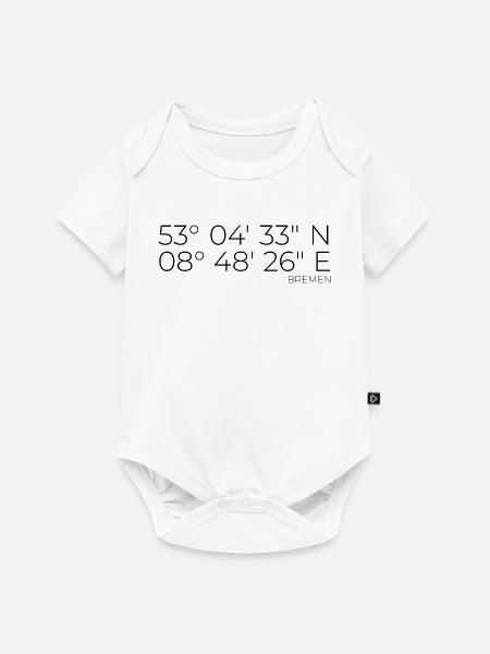 Koordinaten Bremen - Baby Premium Kurzarmbody - Weiß
