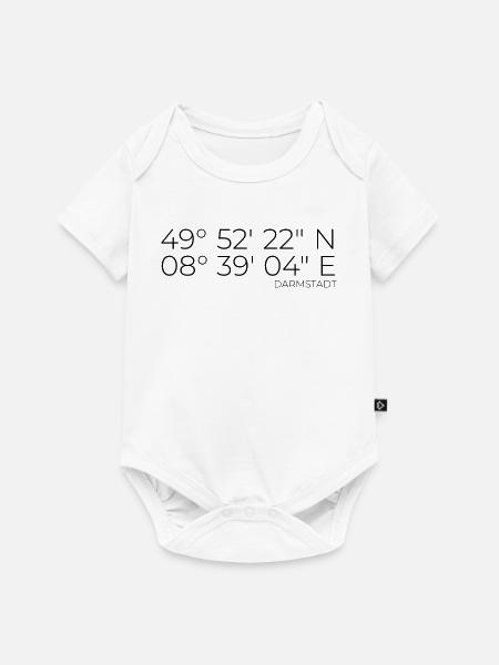 Koordinaten Darmstadt - Baby Premium Kurzarmbody - Weiß