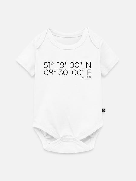 Koordinaten Kassel - Baby Premium Kurzarmbody - Weiß