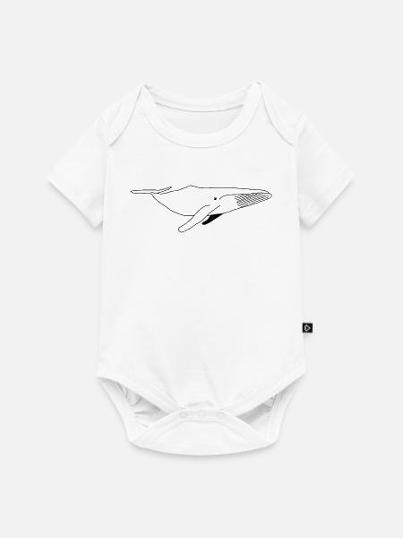 Wal - schwarweiß Grafik - Baby Premium Kurzarmbody - Weiß