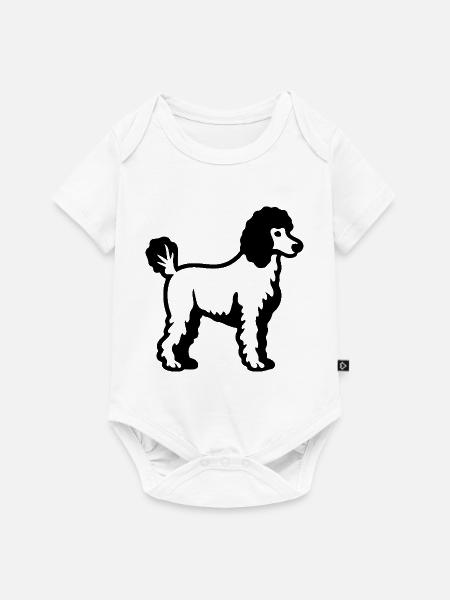 Poodle Hund - Baby Premium Kurzarmbody - Weiß