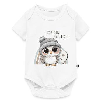 9. Geburtstag Eule Regenbogen Süß Niedlich - Baby Premium Kurzarmbody - Weiß - Vorne