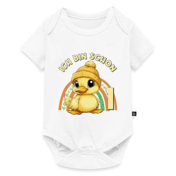 1st Birthday Duck Rainbow Cute Cute - Baby Premium short-sleeve bodysuit - white - Front