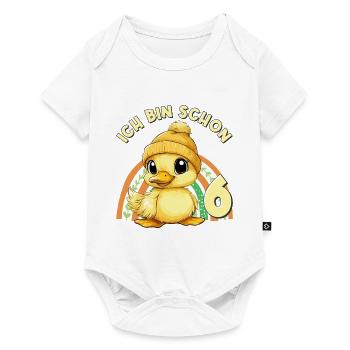 6th Birthday Duck Rainbow Cute Cute - Baby Premium short-sleeve bodysuit - white - Front