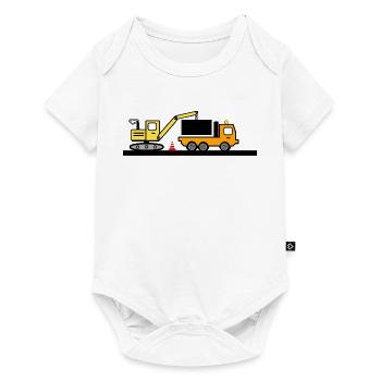 Bagger - Baby Premium Kurzarmbody - Weiß - Vorne