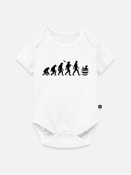 Evolution - Eisbader - Winterbaden - Eisbaden - Baby Premium Kurzarmbody - Weiß