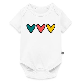 HEART. HEARTS. VALENTINE'S DAY. LOVE. LOVE. COUPLE. - Baby Premium short-sleeve bodysuit - white - Front