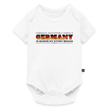 Allemagne : où mon histoire a commencé, fierté patrimoniale - Body à manches courtes Premium Bébé - blanc - Devant